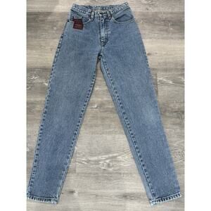 Vintage 90's Pepe Jeans Magenta Women's 7/8 High Waist Tapered Leg Patch Logo